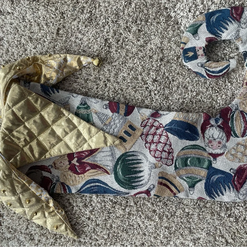 Festive Holiday Stocking with Gold Accents